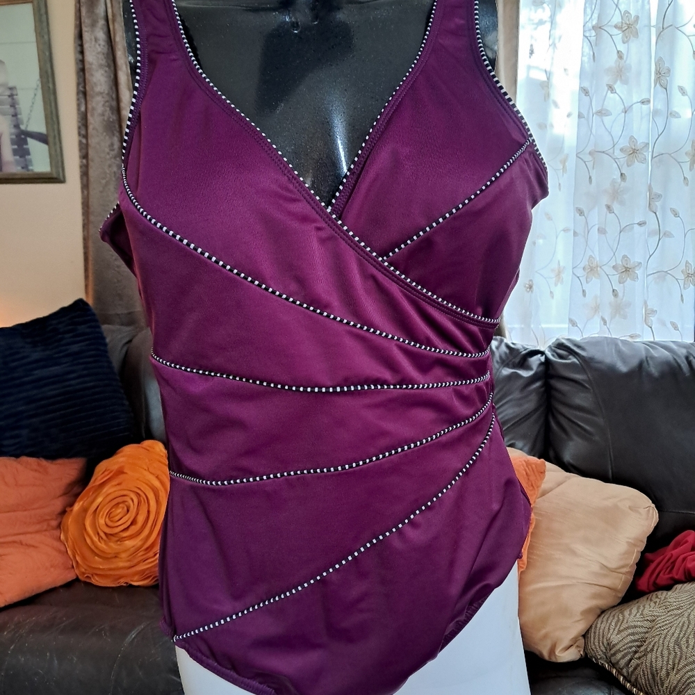 Miraclesuit Purple Asymmetrical Wrap Camisole